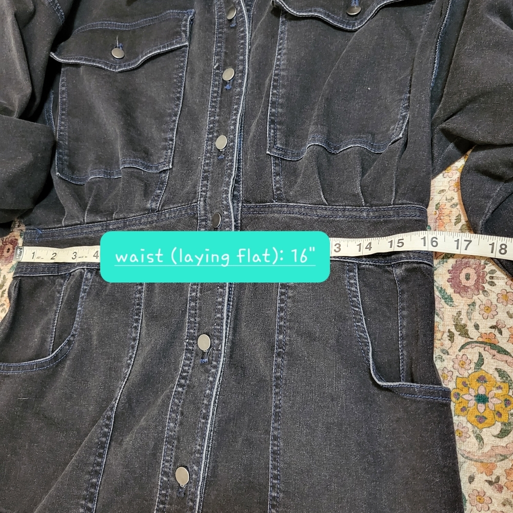 Free People Black Denim Mini Dress - Picture 9 of 11